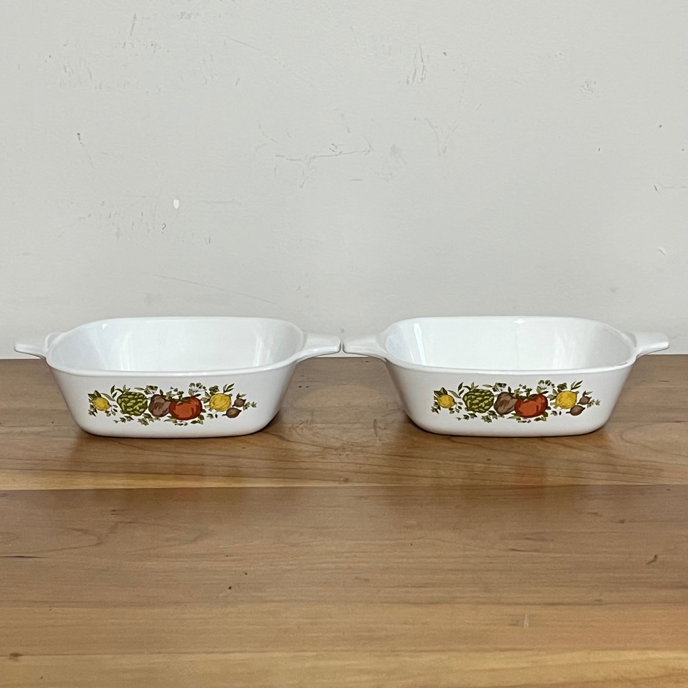 Vintage Corning Ware Spice O Life P-41-B Petite Pan 1.5 Cup‎ Casserole Set of 2